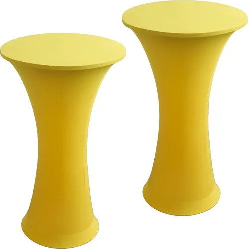 Vista 10 de Mantel Redondo Elástico de Spandex para Cóctel, Paquete de 2, 24"x43" Cubierta de Mesa Ajustada Highboy Elástica, Mantel Redondo de Cóctel para Mesa