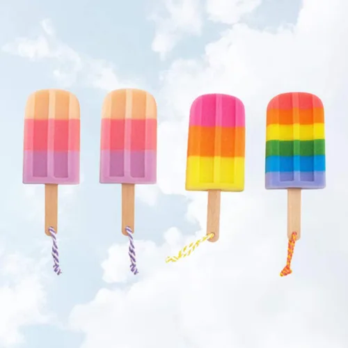 Vista 6 de Esponja de baño, 4 piezas de helado para ducha, cuerpo esponjoso, esponja para niñas (color aleatorio)