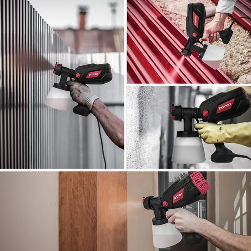 Vista 5 de Eastvolt Pulverizador de pintura HVLP de alta potencia de 600 vatios, pistola de pulverización eléctrica en casa Eastvolt, 4 boquillas, 3 patrones