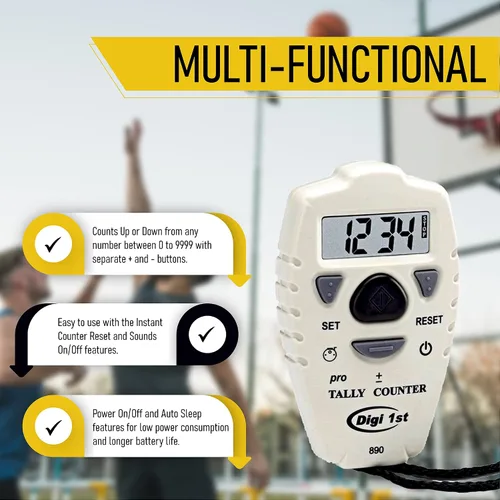 Vista 6 de TC-890 Digital Tally Counter, contador de clicker electrónico hacia arriba hacia abajo, contador de agregar/restar personas, contador de tono