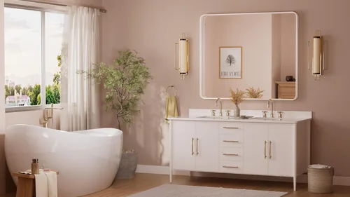 Vista 133 de TETOTE Espejo de marco dorado cepillado de 16 x 24 pulgadas, espejo de tocador de baño de latón dorado para pared, espejo enmarcado rectangular