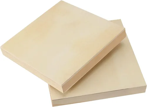 Vista 4 de ZOENHOU 10 tableros de lienzo de madera de 8 x 8 pulgadas, lienzo de madera cuadrado sin terminar, paneles de madera acunados para pintar, verter