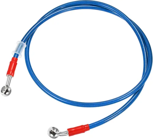 Vista 9 de X AUTOHAUX 25.6 in 25.59" Longitud 0.394 in ID motocicleta freno hidráulico tubo manguera aceite tubo 28° 0° acero inoxidable trenzado cable