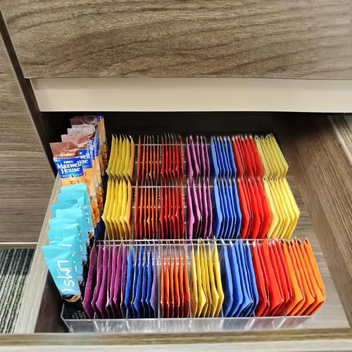 Vista 2 de Paquete de 6 organizadores de bolsas de té, organizador de té, 8 Soporte para bolsitas de té; organizador de cajones de cocina; plástico