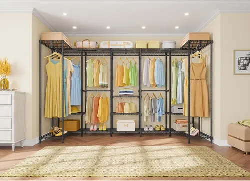 Vista 2 de VIPEK U70 Perchero extra grande resistente, armario de pie portátil para almacenamiento de ropa en el dormitorio, organizador de armario de alambre