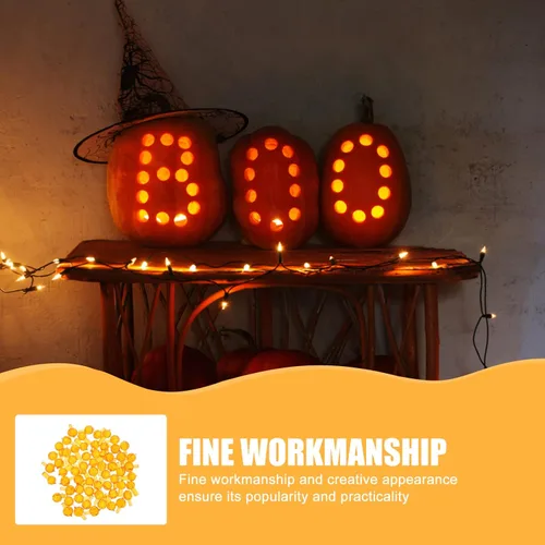 Vista 7 de OSALADI 60 bombillas de calabaza de repuesto para árbol de cerámica de Halloween, bombillas temáticas de Halloween para decorar árboles de fiesta