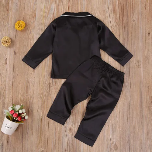 Vista 131 de Conjunto de pijama de manga larga con botones para niña pequeña, conjunto de ropa de dormir