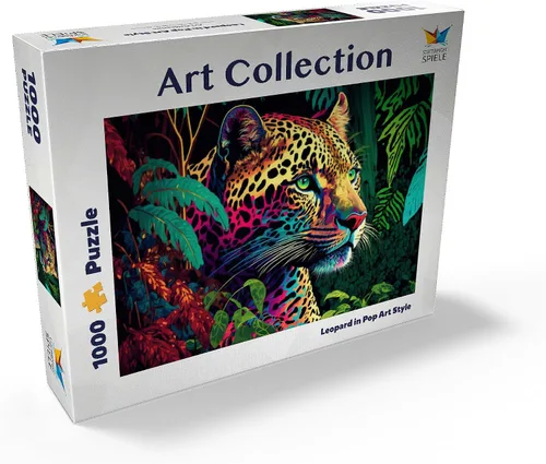 Vista 2 de MyPuzzle Leopard - Pop-Art Style - Rompecabezas prémium de 1000 piezas para adultos