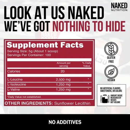 Vista 3 de Paquete de Aminoácidos Naked Naked Naked sin sabor + Aminoácidos Eaas desnudos sin sabor en polvo, vegano, todos los aminoácidos esenciales