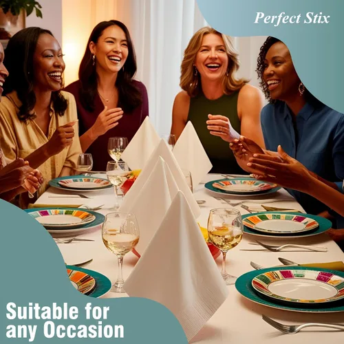 Vista 6 de Perfect Stix - Servilletas de cena (2 capas) color blanco