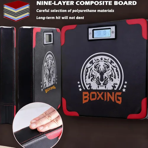 Vista 6 de Probador de fuerza de boxeo, que muestra fuerza y velocidad, una máquina perforadora con altura ajustable, una máquina colgante de pared de boxeo