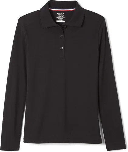 Vista 5 de French Toast Polo de manga larga con cuello de volantes para niña Negro/Negro