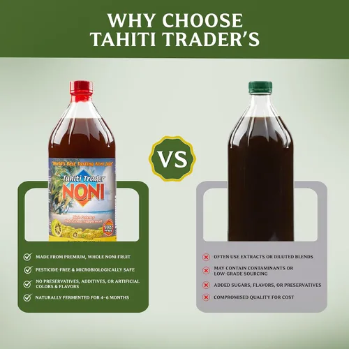 Vista 7 de Tahiti Trader Jugo original de noni de alta potencia, jugo de fruta puro de noni con arándanos y frambuesa, superalimento antioxidante orgánico que