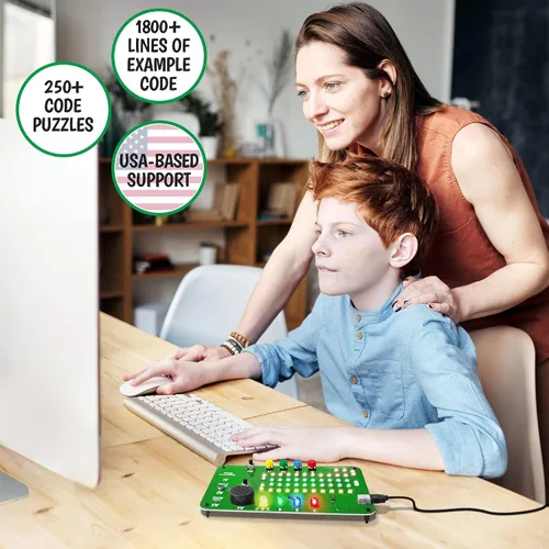 Vista 9 de Mini complemento Code Lab: arco iris LED programable de 15 píxeles. Codificación C ++ para niños de 8 a 12 años y adolescentes. Los niños y niñas