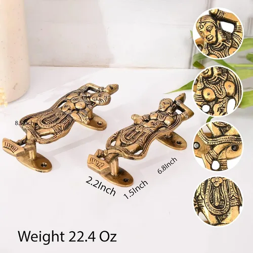 Vista 6 de LoveNspire Tiradores decorativos antiguos de puerta de dama bailarina de 6.8 pulgadas, par de 2 pomos únicos de latón para cajón, estante, armario