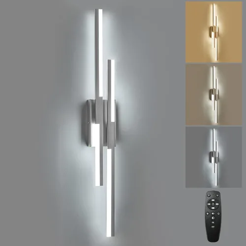 Vista 17 de Benkut - Aplique de pared LED moderno negro remoto para baño