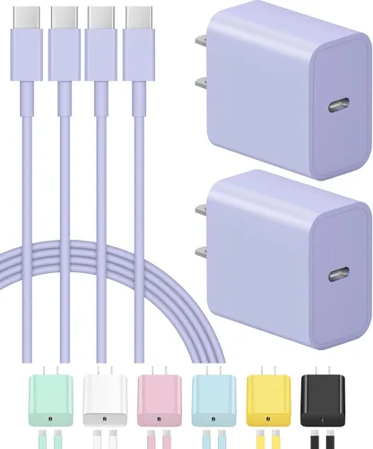 Vista 9 de Cargador de carga rápida USB C para iPhone 17, 16, 15, paquete de 2 cargadores tipo C, cable de 6 pies para iPhone 17/17 Plus/17 Pro/17 Pro Negro