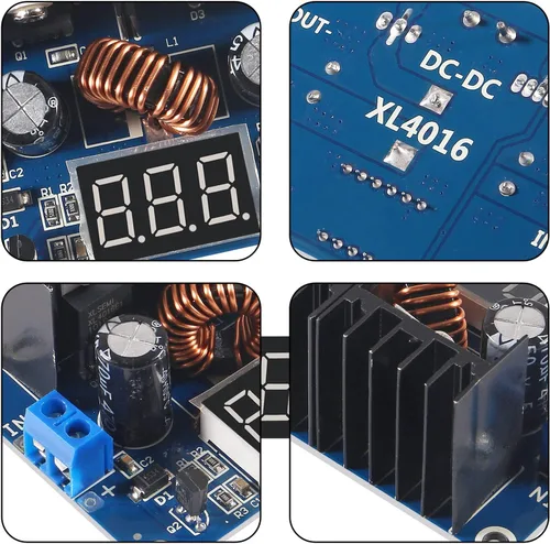 Vista 4 de Módulo regulador de voltaje XL4016 XL4016E1 DC 4-40V 8A reductor regulador convertidor digital PWM ajustable con pantalla LED
