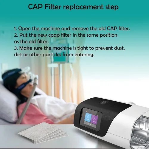 Vista 4 de Paquete de 20 filtros CPAP compatibles con ResMed AirSense 11 – Filtros de repuesto para Airsense 11 CPAP – Recambios de filtro ultrafino desechables