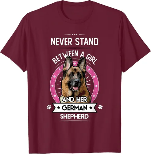 Vista 53 de Never Stand Between A Girl and Her German Shepherd T-Shirt Asphalt Grey