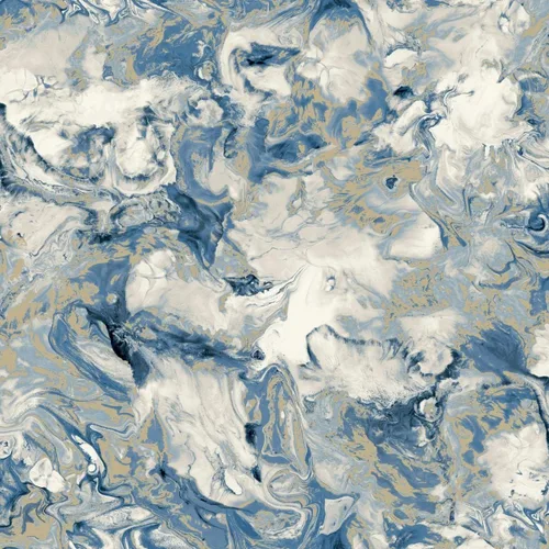 Vista 4 de Muriva Elixir 166505 - Papel pintado de mármol azul marino/plateado metálico