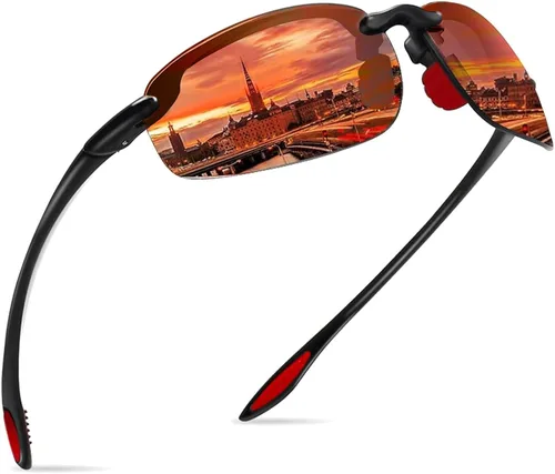 Vista 13 de WISTON Lentes de sol polarizados deportivos para hombres y mujeres, marco sin montura Tr90 para correr, pescar, béisbol, conducir, W8001