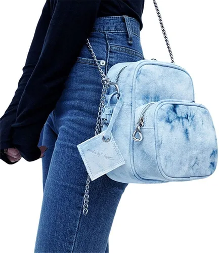 Vista 5 de Kpop Bangtan - Bolsa de mezclilla J Hope para niños, bolsa de mezclilla para niños, mini bolso de hombro para mujeres y niñas, Azul mezclilla