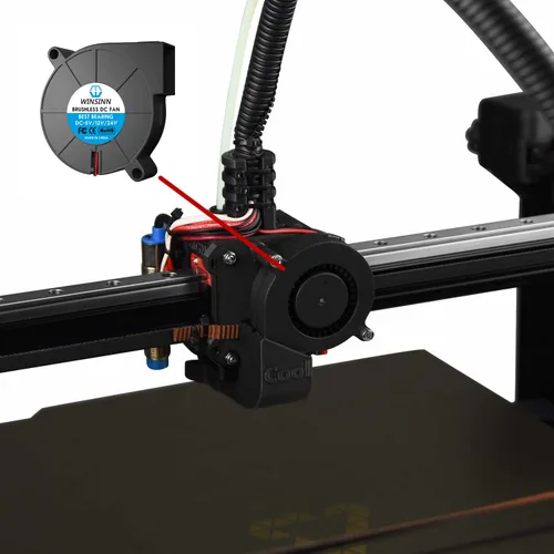 Vista 6 de WINSINN Ventilador de soplador 5015 de 1.969 in, 5 V, impresora 3D, ventiladores de 5 voltios, turbina turbina Turbo doble rodamiento de bolas