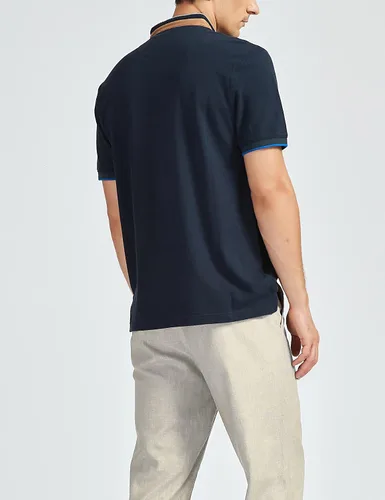 Vista 2 de GAVIN BLEU Polo de manga corta con cuello en V para hombre