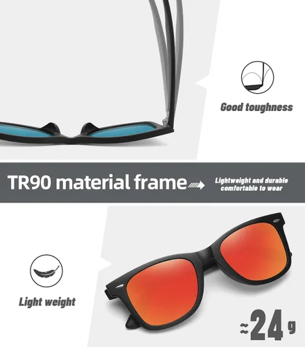 Vista 17 de MEETSUN Polarized Sunglasses for Women Men Classic Retro Square Frame Driving Sun Glasses UV Protection