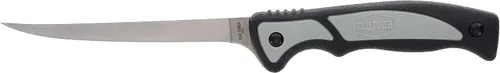 Vista 4 de Old Timer Trail Boss Cuchillo de filete de 5.25 pulgadas con hoja fija de acero inoxidable, construcción de espiga completa, mango ergonómico