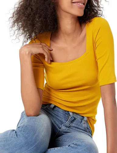 Vista 3 de Tienda Essentials - Camiseta de manga corta y cuello cuadrado para mujer