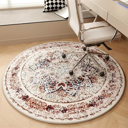 Vista 13 de Tapete redondo para silla de piso de madera dura, lavable, antideslizante, protector de suelo para sillas rodantes, sala de estar, dormitorio, gris