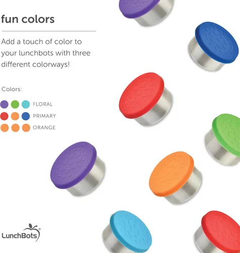 Vista 11 de LunchBots Dips - Vasos para condimentos de acero inoxidable de 1.5 onzas, paquete de 3 unidades surtidas