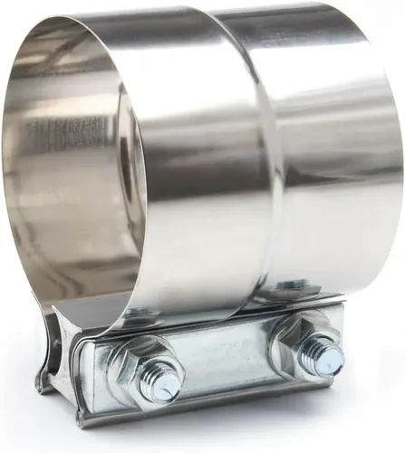 Vista 12 de Abrazadera de Escape de 2.5", Abrazadera de Banda de Junta a Tope de 2 1/2" Conector de Manguito de Acero Inoxidable para Silenciadores, Tubos