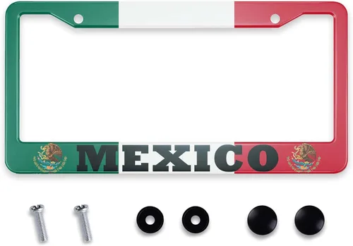 Vista 23 de Smooffly Marco de placa de matrícula con bandera de Estados Unidos pintada en madera vieja para accesorios decorativos de coche, resistente al