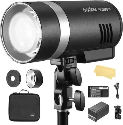 Vista 10 de GODOX AD300Pro II 300Ws Flash estroboscópico monolight, 2.4G TTL 1/8000 HSS 2.4G Flash inalámbrico TTL, 0.01-1.5s tiempo de reciclaje, 350 potencia