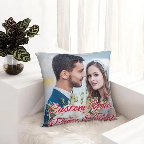 Vista 7 de Funda de almohada personalizada con texto de imagen, funda de almohada con foto personalizada, diseño personalizado para mamá, papá, amigos