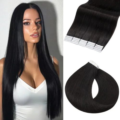 Vista 16 de Rich Choices Extensiones de cabello humano con cinta, 40 unidades, 3.53 oz, 100% Remy, extensiones de cabello humano real, extensiones de cabello