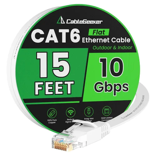 Vista 36 de Cable Ethernet Cat 6 de 10 pies, paquete de 2 unidades, para interiores y exteriores, red de Internet de 10 Gbps de alta velocidad, cable Ethernet