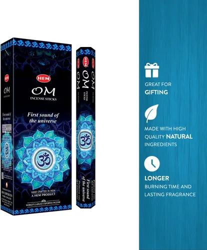 Vista 2 de Hem Incense-OM - Varitas de incienso (120 palitos en una caja) Frescura y meditación Artículos de habitación Puja para un entorno aromático