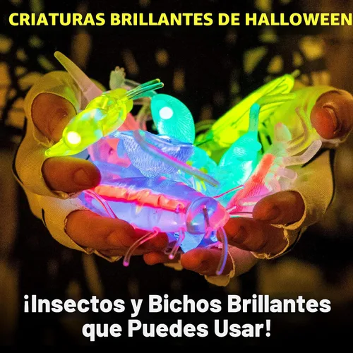 Vista 2 de Glow Critters y Halloween Trick or Treat - Esqueletos y calabazas brillantes - Bastones brillantes para fiestas - Suministros de fiesta que brillan