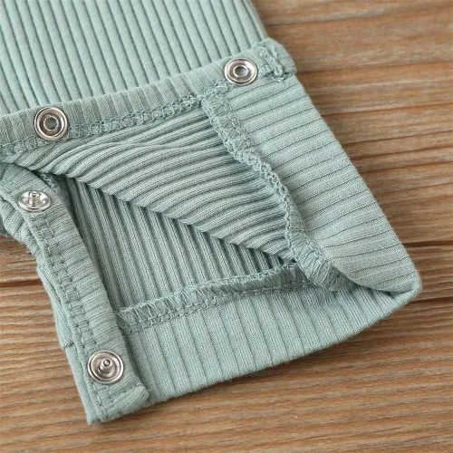 Vista 59 de Mameluco unisex de manga corta para bebé recién nacido, con botones, de una pieza, ropa de color sólido