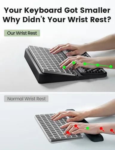 Vista 3 de Vaydeer Reposamuñecas de teclado mediano para computadora, soporte de teclado de espuma viscoelástica suave con soporte de muñeca para teclado