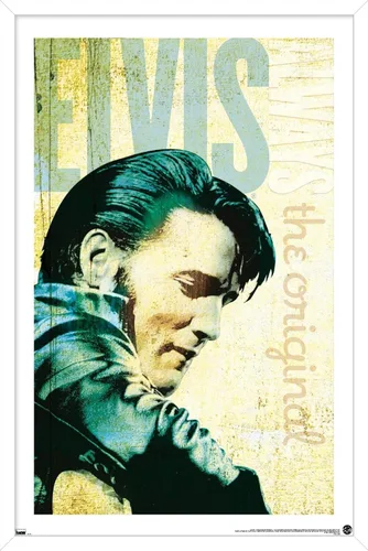 Vista 14 de Trends International Elvis Presley - Póster de pared original, 34 pulgadas de largo x 22.4 pulgadas, versión enmarcada en caoba Versión enmarcada