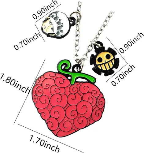 Vista 2 de PIEINA Collar de una pieza de anime Cosplay, joyería de dibujos animados, horror diablo, fruta, regalo para hombres y mujeres