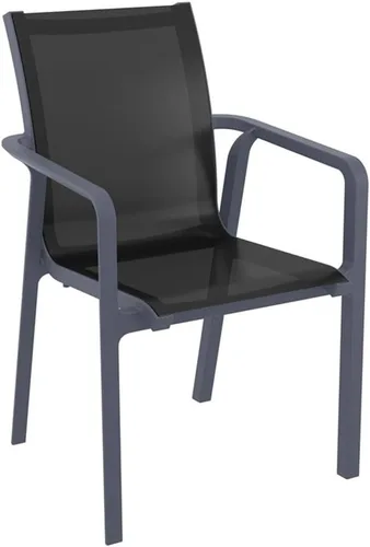 Vista 13 de Compamia Pacific Sling - Silla con brazo en color negro (juego de 2)