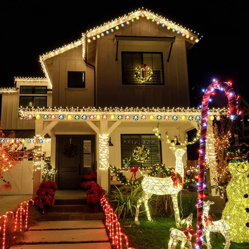 Vista 8 de Honoson 2 Piezas Luces de Cadena de Bastón de Caramelo Decoración 5.5 pies 10 LED Funcionan con Batería Luces de Hadas Lindas Bombillas Dulces