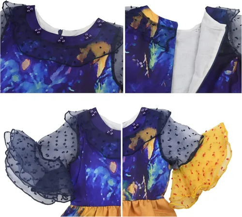 Vista 3 de Vestido Isabella de princesa para niñas, disfraz de Halloween con clip para el cabello