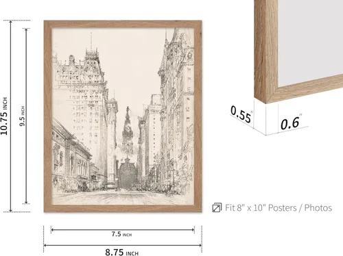 Vista 3 de Poster Master Vista Retro de Broad Street desde Spruce Street - Impresión de Arquitectura Retro - Arte de Estructuras - Arte de Paisaje - Gran